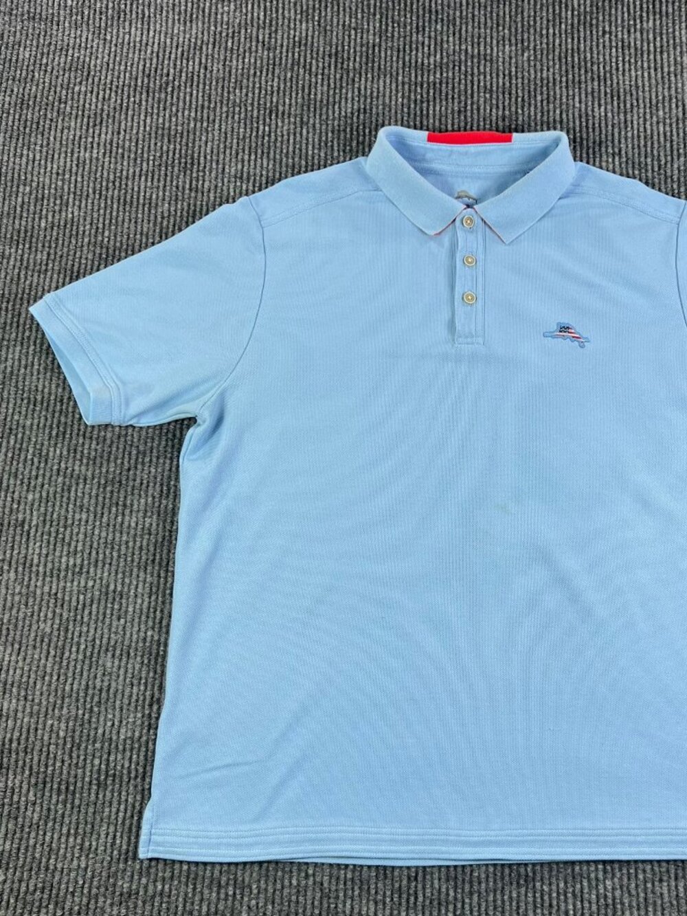 Men's Tommy Bahama Relax Polo Golf Shirt Large L - Blue Pima Cotton / Poly